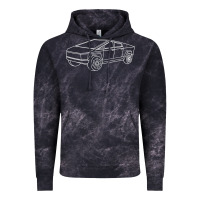 Cloud Black cybertrucks line art pocket futuristic ev truck cyber design t shirt Vintage Hoodie - linhVisuals