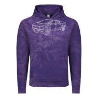 Cloud Purple cybertrucks line art pocket futuristic ev truck cyber design t shirt Vintage Hoodie - linhVisuals