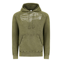 Vintage Olive cybertrucks line art pocket futuristic ev truck cyber design t shirt Vintage Hoodie - linhVisuals