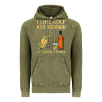 Vintage Olive i like golf and bourbon and maybe 3 people t shirt Vintage Hoodie - linhVisuals