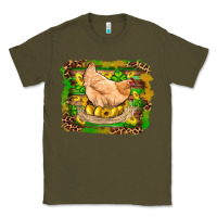 Army Green st patricks day farm chicken gold eggs leopard serape glitter Classic Tee - Artiststas