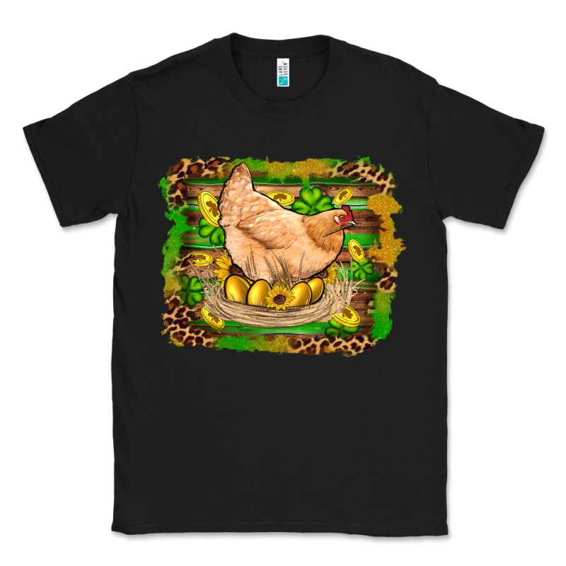 St Patricks Day Farm Chicken Gold Eggs Leopard Serape Glitter Classic Tee by Artiststas | Teevron