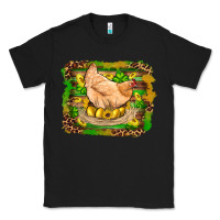 Black st patricks day farm chicken gold eggs leopard serape glitter Classic Tee - Artiststas