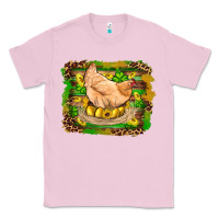 Bubblegum Pink st patricks day farm chicken gold eggs leopard serape glitter Classic Tee - Artiststas