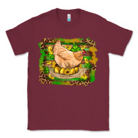 Burgundy st patricks day farm chicken gold eggs leopard serape glitter Classic Tee - Artiststas