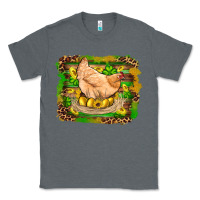 Charcoal Heather st patricks day farm chicken gold eggs leopard serape glitter Classic Tee - Artiststas