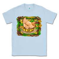 Dusty Blue st patricks day farm chicken gold eggs leopard serape glitter Classic Tee - Artiststas