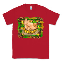 Red st patricks day farm chicken gold eggs leopard serape glitter Classic Tee - Artiststas