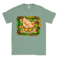 Sage st patricks day farm chicken gold eggs leopard serape glitter Classic Tee - Artiststas