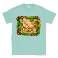 Seafoam st patricks day farm chicken gold eggs leopard serape glitter Classic Tee - Artiststas