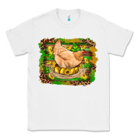 White st patricks day farm chicken gold eggs leopard serape glitter Classic Tee - Artiststas