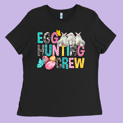 Egg Hunting Crew Easter Day Ladies Tee Designed By Bundleandbundleshop