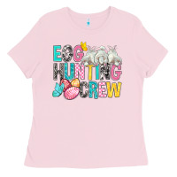 Bubblegum Pink Egg Hunting Crew easter Day Ladies Tee - BundleAndBundleShop
