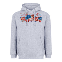 Heather Grey fourth of july american flag Heavyweight Hoodie - RanaPortraitStore