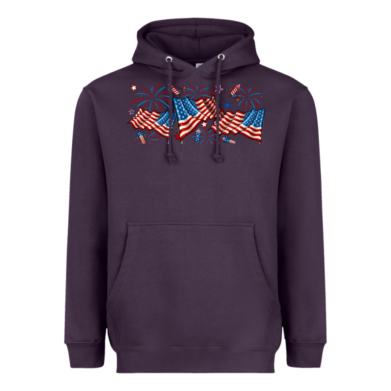 Fourth Of July American Flag Heavyweight Hoodie by RanaPortraitStore | Teevron