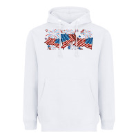 White fourth of july american flag Heavyweight Hoodie - RanaPortraitStore