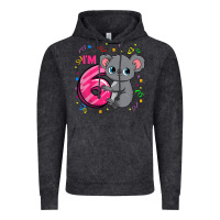 Vintage Black kids 6th birthday shirt for girls koala bear 6 years old t shirt Vintage Hoodie - linhVisuals