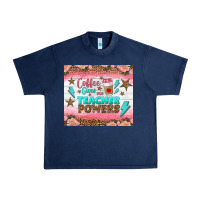 Navy coffee gives me teacher powers tumbler Urban Heavy Tee - BundleAndBundleShop