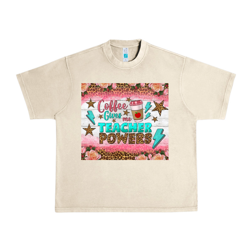 Coffee Gives Me Teacher Powers Tumbler Urban Heavy Tee by BundleAndBundleShop | Teevron