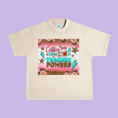 Coffee Gives Me Teacher Powers Tumbler Urban Heavy Tee Designed By Bundleandbundleshop