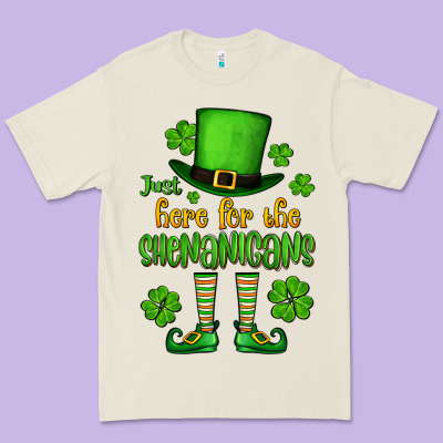 Just Here For The Shenanigans St. Patrick's Premium Tee Designed By Oliviacreatesart