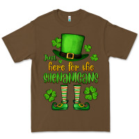 Cacao Just here for the shenanigans St. Patrick's Premium Tee - OliviaCreatesArt