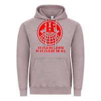 Vintage Zinc iww injury one is injury to all front and back red zip hoodie Vintage Hoodie - linhVisuals