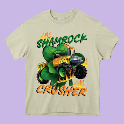 Shamrock Crusher St. Patrick's Day Heavy Core Tee Designed By Cowgirlartshop