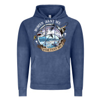 Vintage Denim funny women want me, fish fishing fear t shirt Vintage Hoodie - linhVisuals