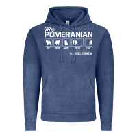 Vintage Denim dog pomeranian cute dog puppy pet black paw Vintage Hoodie - linhVisuals