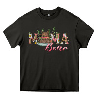 Asphalt Mama bear with daisy Heavy Core Tee - RanaPortraitStore