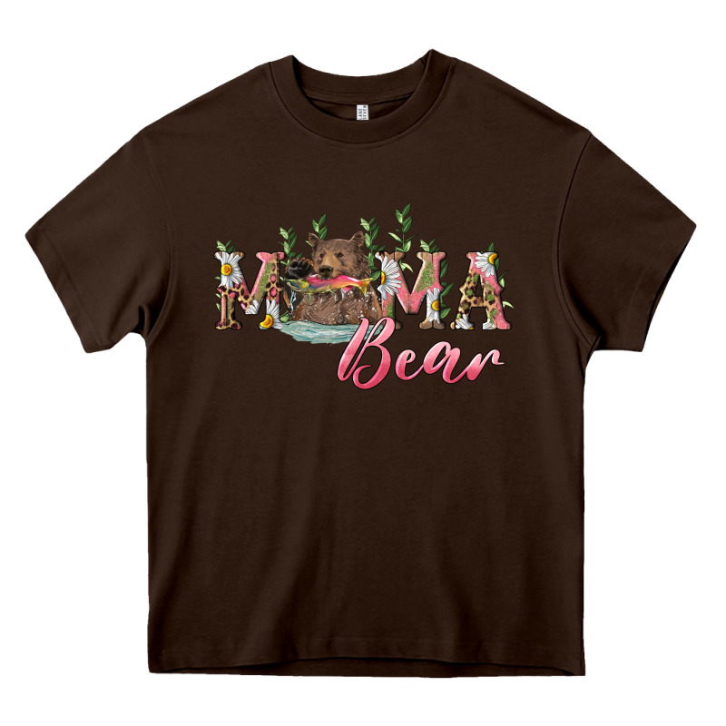 Mama Bear With Daisy Heavy Core Tee by RanaPortraitStore | Teevron