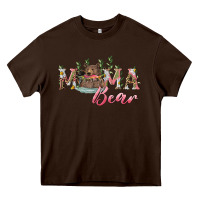 Chocolate Brown Mama bear with daisy Heavy Core Tee - RanaPortraitStore