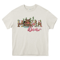 Cream Mama bear with daisy Heavy Core Tee - RanaPortraitStore