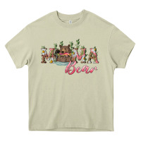 Mossy Mama bear with daisy Heavy Core Tee - RanaPortraitStore