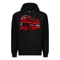 Black double decker bus Premium Hoodie - Artiststas