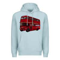 Blue Mist double decker bus Premium Hoodie - Artiststas