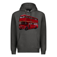 Charcoal Heather double decker bus Premium Hoodie - Artiststas