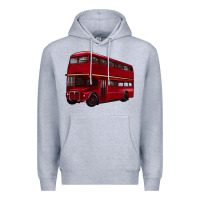 Heather Grey double decker bus Premium Hoodie - Artiststas