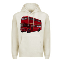 Oatmeal Heather double decker bus Premium Hoodie - Artiststas