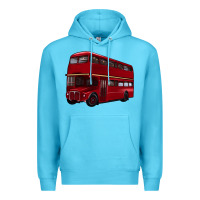 Ocean Blue double decker bus Premium Hoodie - Artiststas