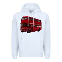 White double decker bus Premium Hoodie - Artiststas