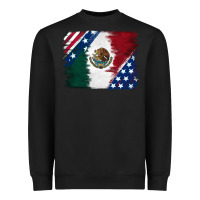 Black Mexican With American Flag Heavyweight Sweatshirt - RanaPortraitStore
