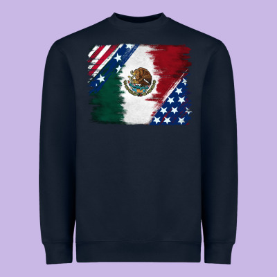 Mexican With American Flag Heavyweight Sweatshirt Designed By Ranaportraitstore