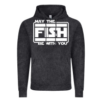 Vintage Black May The Fish Be With You Fishing3 Vintage Hoodie - linhVisuals