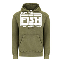Vintage Olive May The Fish Be With You Fishing3 Vintage Hoodie - linhVisuals