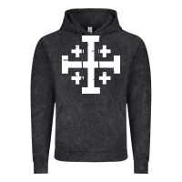 Vintage Black crusader cross of jerusalem Vintage Hoodie - linhVisuals