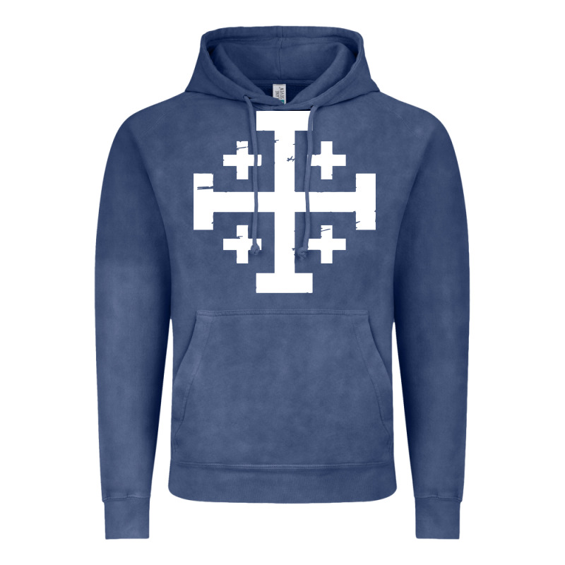 Crusader Cross Of Jerusalem Vintage Hoodie by linhVisuals | Teevron