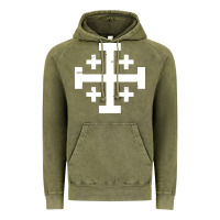 Vintage Olive crusader cross of jerusalem Vintage Hoodie - linhVisuals