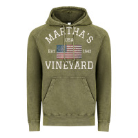 Vintage Olive martha's vineyard massachusetts american flag usa vintage pullover hoo Vintage Hoodie - linhVisuals